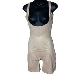 Spanx all star power lady luxe form control open bust mid thigh body shaper xl